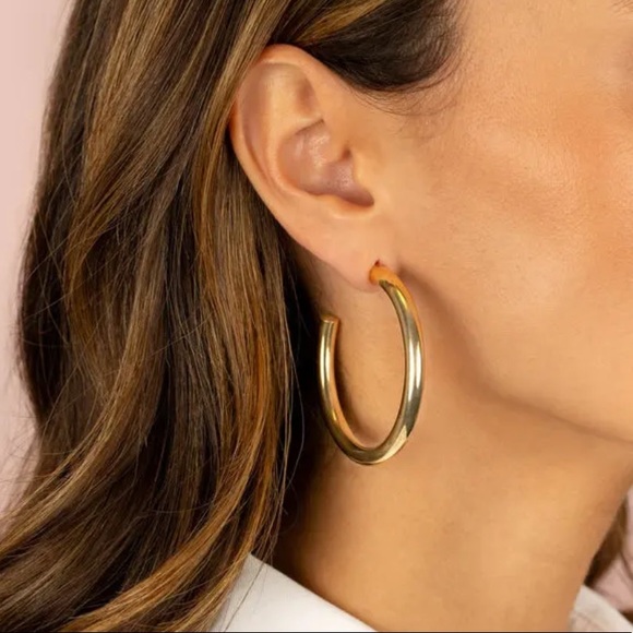 Adina’s Jewels Large Hollow Hoop Earrings - Picture 1 of 5